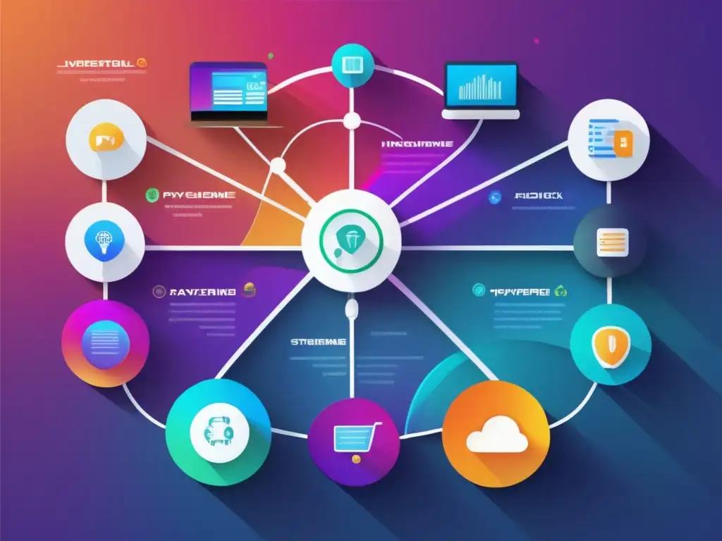 Futuro de ingresos: modelo innovador de monetización - Un gráfico moderno y elegante que muestra una red de modelos de ingresos innovadores para startups financieras