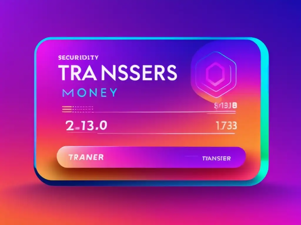 Transacciones digitales seguras: interfaz futurista de billetera digital Una interfaz futurista de billetera digital muestra la evolución de las transferencias de dinero digitales con gráficos en tiempo real