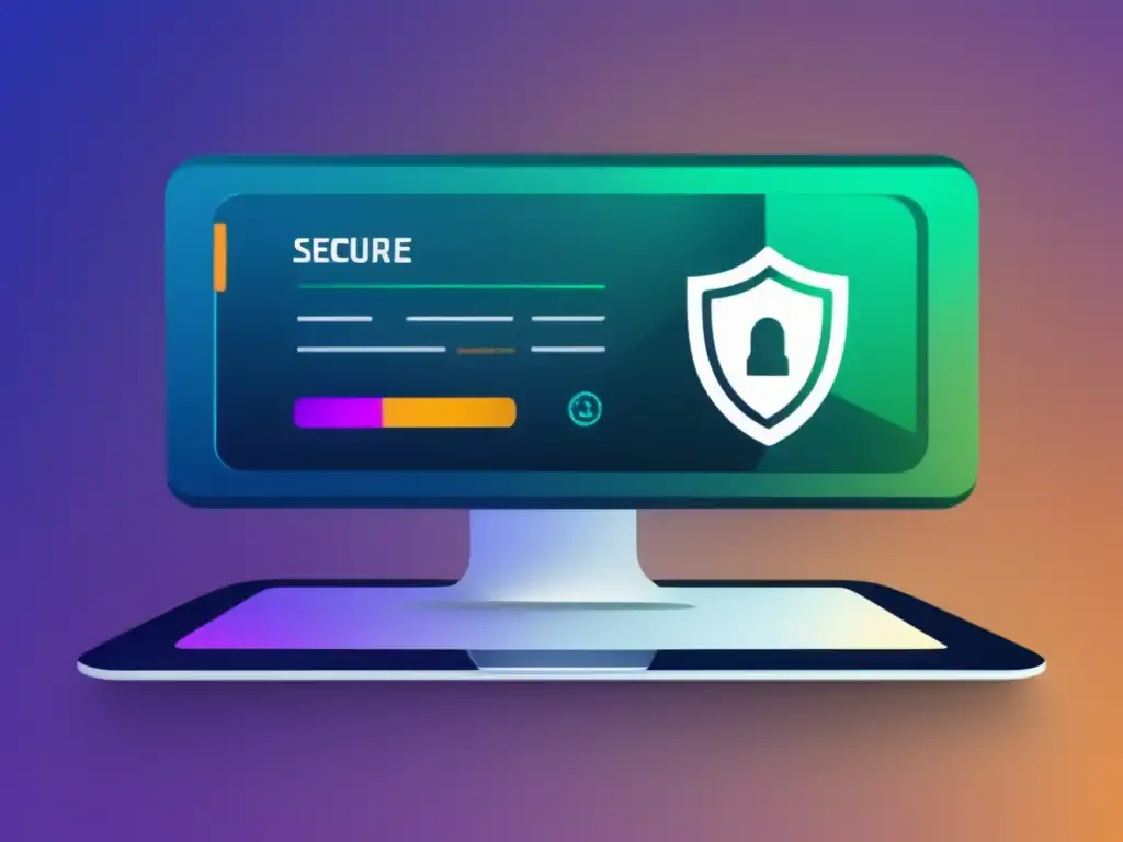 Interfaz bancaria online segura: transferencias protegidas con biometría Un moderno diseño de interfaz de banca en línea con símbolos de encriptación avanzada y opciones de autenticación multifactor
