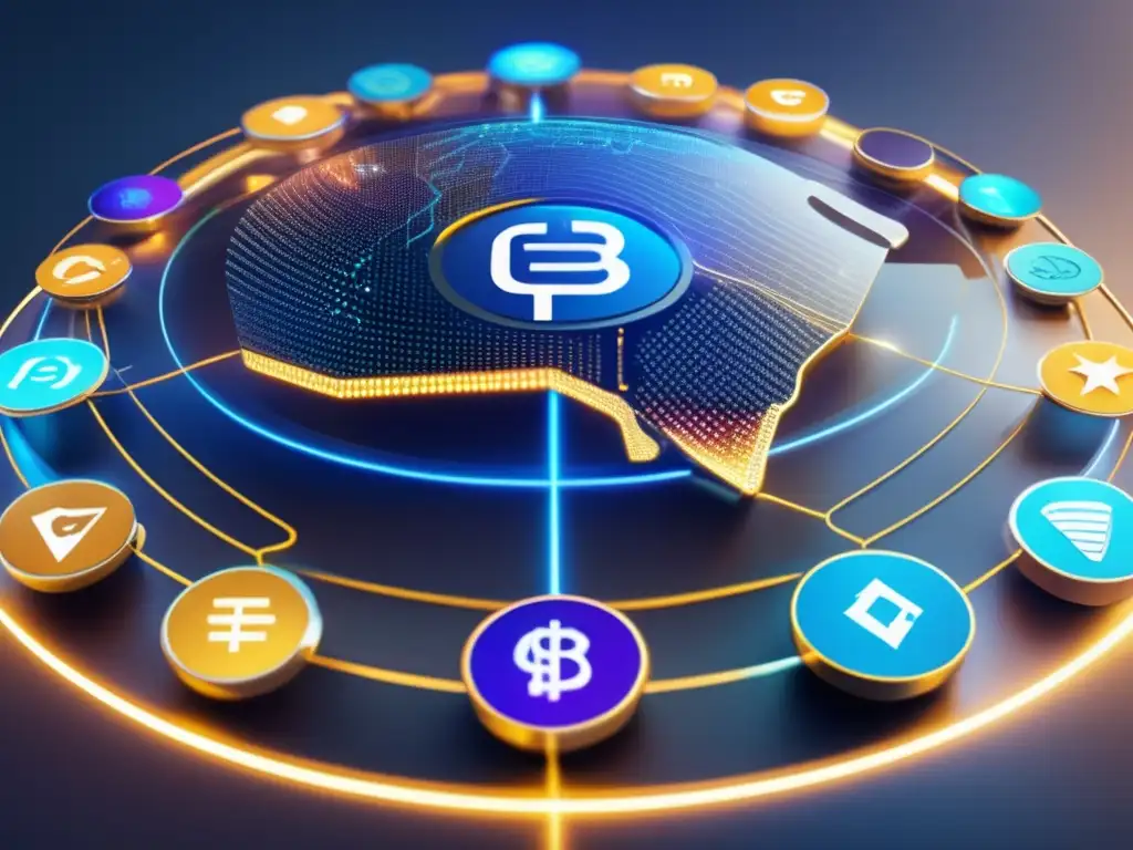 Ultramoderna red global de pagos interconectados- Una red futurista de plataformas de pago globales integradas, mostrando eficiencia y conectividad